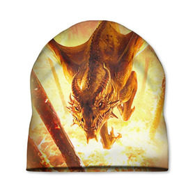 Шапка 3D с принтом Дракон в Кировске, 100% полиэстер | универсальный размер, печать по всей поверхности изделия | gwent | witcher | ведьмак | гвинт | геральт | дракон