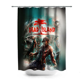 Штора 3D для ванной с принтом Dead island 8 в Кировске, 100% полиэстер | плотность материала — 100 г/м2. Стандартный размер — 146 см х 180 см. По верхнему краю — пластиковые люверсы для креплений. В комплекте 10 пластиковых колец | Тематика изображения на принте: dead | island | repticide | zombie | дэд айлэнд | зомби | мозги