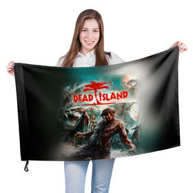 Флаг 3D с принтом Dead island 8 в Кировске, 100% полиэстер | плотность ткани — 95 г/м2, размер — 67 х 109 см. Принт наносится с одной стороны | Тематика изображения на принте: dead | island | repticide | zombie | дэд айлэнд | зомби | мозги