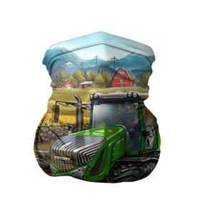 Бандана-труба 3D с принтом Farming simulator 2 в Кировске, 100% полиэстер, ткань с особыми свойствами — Activecool | плотность 150‒180 г/м2; хорошо тянется, но сохраняет форму | Тематика изображения на принте: farming | simulator | трактор | фермер