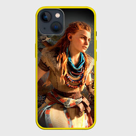 Чехол для iPhone 13 с принтом HZD 2 в Кировске,  |  | Тематика изображения на принте: dawn | horizon | zero | роботы