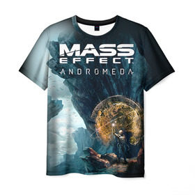 Мужская футболка 3D с принтом ME Andromeda 2 в Кировске, 100% полиэфир | прямой крой, круглый вырез горловины, длина до линии бедер | andromeda | effect | андромеда | массб эффект | эфект
