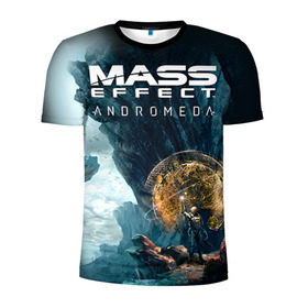 Мужская футболка 3D спортивная с принтом ME Andromeda 2 в Кировске, 100% полиэстер с улучшенными характеристиками | приталенный силуэт, круглая горловина, широкие плечи, сужается к линии бедра | andromeda | effect | андромеда | массб эффект | эфект