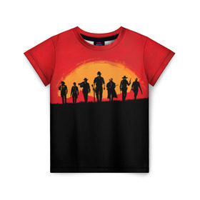 Детская футболка 3D с принтом Red Dead Redemption 2 в Кировске, 100% гипоаллергенный полиэфир | прямой крой, круглый вырез горловины, длина до линии бедер, чуть спущенное плечо, ткань немного тянется | Тематика изображения на принте: rdr | red dead redemption 2