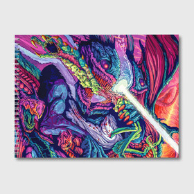 Альбом для рисования с принтом Hyper beast в Кировске, 100% бумага
 | матовая бумага, плотность 200 мг. | counter strike | cs | cs go | global offensive | hyper beast | гипер зверь | гиперзверь | контр страйк | контра | кс | тату | татуировка | яркая