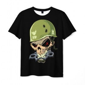 Мужская футболка 3D с принтом Dj Pirata в Кировске, 100% полиэфир | прямой крой, круглый вырез горловины, длина до линии бедер | el kaio  maxi gen | helmet | skull | диджей пирата | каска | музыка | техно | череп | шлем