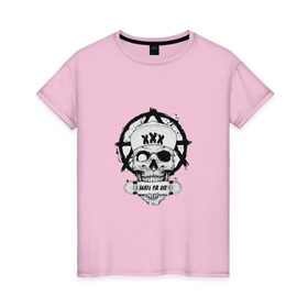 Женская футболка хлопок с принтом Skate or die в Кировске, 100% хлопок | прямой крой, круглый вырез горловины, длина до линии бедер, слегка спущенное плечо | 