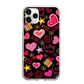 Чехол для iPhone 11 Pro матовый с принтом Love в Кировске, Силикон |  | kiss | love | звезды | любовь | подарок | поцелуй | сердце | цветы