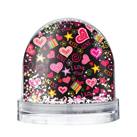 Водяной шар с принтом Love в Кировске, Пластик | Изображение внутри шара печатается на глянцевой фотобумаге с двух сторон | kiss | love | звезды | любовь | подарок | поцелуй | сердце | цветы