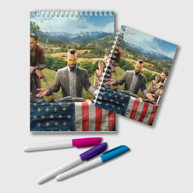 Блокнот с принтом Far Cry 5 в Кировске, 100% бумага | 48 листов, плотность листов — 60 г/м2, плотность картонной обложки — 250 г/м2. Листы скреплены удобной пружинной спиралью. Цвет линий — светло-серый
 | farcry | фар край | фаркрай