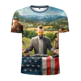 Мужская футболка 3D спортивная с принтом Far Cry 5 в Кировске, 100% полиэстер с улучшенными характеристиками | приталенный силуэт, круглая горловина, широкие плечи, сужается к линии бедра | Тематика изображения на принте: farcry | фар край | фаркрай