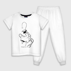 Детская пижама хлопок с принтом Курьер Контур 2 в Кировске, 100% хлопок |  брюки и футболка прямого кроя, без карманов, на брюках мягкая резинка на поясе и по низу штанин
 | reminor | курьер | мультфильм