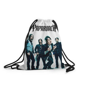 Рюкзак-мешок 3D с принтом Paparoach 5 в Кировске, 100% полиэстер | плотность ткани — 200 г/м2, размер — 35 х 45 см; лямки — толстые шнурки, застежка на шнуровке, без карманов и подкладки | Тематика изображения на принте: papa | papa roach | roach | альтернативный | группа | джекоби шэддикс | джерри хортон | метал | ню | нюметал | палермо | папа | папароач | папароч | роач | рок | роч | рэп | хард | хардрок | эсперанс