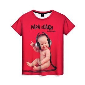 Женская футболка 3D с принтом Paparoach 7 в Кировске, 100% полиэфир ( синтетическое хлопкоподобное полотно) | прямой крой, круглый вырез горловины, длина до линии бедер | papa roach | roach | папа роач | папароач | папароч | роач | роч