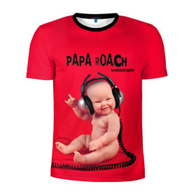 Мужская футболка 3D спортивная с принтом Paparoach 7 в Кировске, 100% полиэстер с улучшенными характеристиками | приталенный силуэт, круглая горловина, широкие плечи, сужается к линии бедра | papa roach | roach | папа роач | папароач | папароч | роач | роч