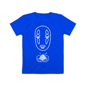 Детская футболка хлопок с принтом безликий в Кировске, 100% хлопок | круглый вырез горловины, полуприлегающий силуэт, длина до линии бедер | Тематика изображения на принте: anime | ghost | унесённые призраками
