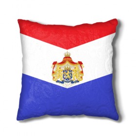 Подушка 3D с принтом Флаг и герб Голландии в Кировске, наволочка – 100% полиэстер, наполнитель – холлофайбер (легкий наполнитель, не вызывает аллергию). | состоит из подушки и наволочки. Наволочка на молнии, легко снимается для стирки | амстердам | голландия | европа