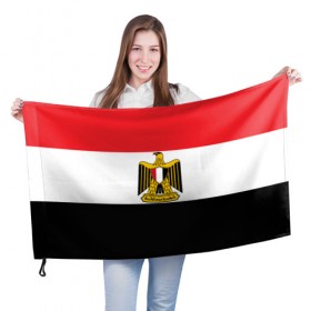 Флаг 3D с принтом Флаг и герб Египта в Кировске, 100% полиэстер | плотность ткани — 95 г/м2, размер — 67 х 109 см. Принт наносится с одной стороны | символ страна