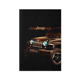 Обложка для паспорта матовая кожа с принтом Jeep в Кировске, натуральная матовая кожа | размер 19,3 х 13,7 см; прозрачные пластиковые крепления | brand | car | chrysler | jeep | logo | usa | автомобиль | джип | крайслер | логотип | марка | сша