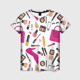 Женская футболка 3D с принтом Барби 9 в Кировске, 100% полиэфир ( синтетическое хлопкоподобное полотно) | прямой крой, круглый вырез горловины, длина до линии бедер | barbie | барби | девочка | девушка | кукла