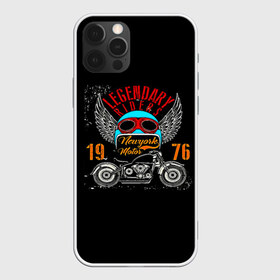 Чехол для iPhone 12 Pro Max с принтом Мото 1976 в Кировске, Силикон |  | Тематика изображения на принте: 3d | legendary riders | riders | rock | авто | автомобильные | гонщик | дорога | колеса | крылья | мото | мотоциклы | рок