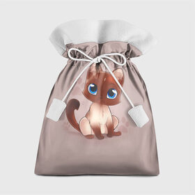 Подарочный 3D мешок с принтом Киска в Кировске, 100% полиэстер | Размер: 29*39 см | Тематика изображения на принте: взгляд | глаза | киска | кот | котёнок | кошка | лапа | след | хвост