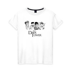 Женская футболка хлопок с принтом The Dark Tower в Кировске, 100% хлопок | прямой крой, круглый вырез горловины, длина до линии бедер, слегка спущенное плечо | the dark tower | стивен кинг | стрелок | темная башня