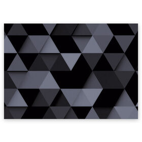 Поздравительная открытка с принтом Геометрия в Кировске, 100% бумага | плотность бумаги 280 г/м2, матовая, на обратной стороне линовка и место для марки
 | 3d | abstract | gray | lowpoly | polygon | triangle | абстракция | геометрия | полигоны | треугольники