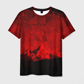 Мужская футболка 3D с принтом crystal abstract в Кировске, 100% полиэфир | прямой крой, круглый вырез горловины, длина до линии бедер | abstract | gray | lowpoly | polygon | triangle | абстракция | геометрия | полигоны | треугольники