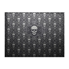 Обложка для студенческого билета с принтом Black Milk - Skulls - Черепа в Кировске, натуральная кожа | Размер: 11*8 см; Печать на всей внешней стороне | black milk | metall | pattern | rock | skulls | патерн | узор | череп | черепа | черная