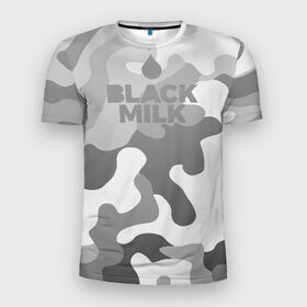 Мужская футболка 3D спортивная с принтом Black Milk Серый Камуфляж в Кировске, 100% полиэстер с улучшенными характеристиками | приталенный силуэт, круглая горловина, широкие плечи, сужается к линии бедра | black milk | camo | camouflage | gray | pattern | камо | кмуфляж | серый | узор | черное молоко
