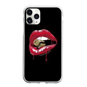 Чехол для iPhone 11 Pro Max матовый с принтом Пуля в зубах в Кировске, Силикон |  | Тематика изображения на принте: губы | золотой зуб | краска | красная помада | красный | пуля