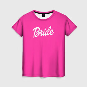 Женская футболка 3D с принтом Барби Bride в Кировске, 100% полиэфир ( синтетическое хлопкоподобное полотно) | прямой крой, круглый вырез горловины, длина до линии бедер | badgirl | barbie | beach party | beaches | bride | crew | girl | girlfriends | henparty | pink | power | princess | real girls | superbride | team | девичник | для влюбленных | для подруг | замуж | море | невеста | отдых | пляж | пляжная вечеринка | подру