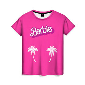 Женская футболка 3D с принтом Barbie пальмы в Кировске, 100% полиэфир ( синтетическое хлопкоподобное полотно) | прямой крой, круглый вырез горловины, длина до линии бедер | badgirl | barbie | beach party | beaches | bride | crew | girl | girlfriends | henparty | pink | power | princess | real girls | superbride | team | девичник | для влюбленных | для подруг | замуж | море | невеста | отдых | пляж | пляжная вечеринка | подру