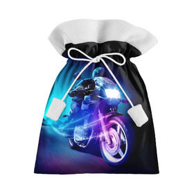 Подарочный 3D мешок с принтом Мотоциклист в Кировске, 100% полиэстер | Размер: 29*39 см | city | light | motocross | motorcycle | motorcyclist | night | silhouette | speed | город | мотокросс | мотоцикл | мотоциклист | ночь | свет | силуэт | скорость