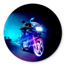 Коврик круглый с принтом Мотоциклист в Кировске, резина и полиэстер | круглая форма, изображение наносится на всю лицевую часть | city | light | motocross | motorcycle | motorcyclist | night | silhouette | speed | город | мотокросс | мотоцикл | мотоциклист | ночь | свет | силуэт | скорость