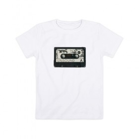 Детская футболка хлопок с принтом Аудиокассета в Кировске, 100% хлопок | круглый вырез горловины, полуприлегающий силуэт, длина до линии бедер | 