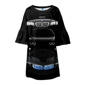 Детское платье 3D с принтом BMW в Кировске, 100% полиэстер | прямой силуэт, чуть расширенный к низу. Круглая горловина, на рукавах — воланы | bmw | авто | бмв | магина | марка