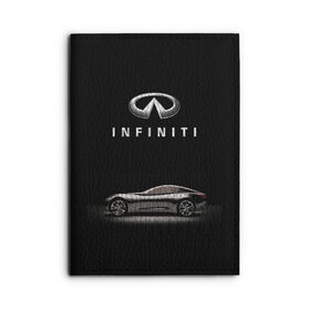 Обложка для автодокументов с принтом Infiniti в Кировске, натуральная кожа |  размер 19,9*13 см; внутри 4 больших “конверта” для документов и один маленький отдел — туда идеально встанут права | Тематика изображения на принте: авто | инфинити | марка | машина