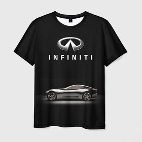 Мужская футболка 3D с принтом Infiniti в Кировске, 100% полиэфир | прямой крой, круглый вырез горловины, длина до линии бедер | Тематика изображения на принте: авто | инфинити | марка | машина