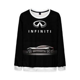 Мужской свитшот 3D с принтом Infiniti в Кировске, 100% полиэстер с мягким внутренним слоем | круглый вырез горловины, мягкая резинка на манжетах и поясе, свободная посадка по фигуре | авто | инфинити | марка | машина