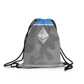 Рюкзак-мешок 3D с принтом Black Milk Ethereum - Эфириум в Кировске, 100% полиэстер | плотность ткани — 200 г/м2, размер — 35 х 45 см; лямки — толстые шнурки, застежка на шнуровке, без карманов и подкладки | Тематика изображения на принте: black milk | ethereum | etherium | litecoin | крипта | крипто | криптовалюта | лайткоин | майнер | майнинг | эфир