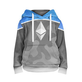 Детская толстовка 3D с принтом Black Milk Ethereum - Эфириум в Кировске, 100% полиэстер | двухслойный капюшон со шнурком для регулировки, мягкие манжеты на рукавах и по низу толстовки, спереди карман-кенгуру с мягким внутренним слоем | Тематика изображения на принте: black milk | ethereum | etherium | litecoin | крипта | крипто | криптовалюта | лайткоин | майнер | майнинг | эфир