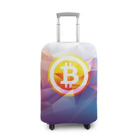 Чехол для чемодана 3D с принтом Биткоин - Bitcoin Geometria в Кировске, 86% полиэфир, 14% спандекс | двустороннее нанесение принта, прорези для ручек и колес | bitcoin | coin | crypto | geometria | polygon | биткоин | геометрия | коин | криптовалюта | полигон