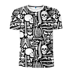 Мужская футболка 3D спортивная с принтом Кости в Кировске, 100% полиэстер с улучшенными характеристиками | приталенный силуэт, круглая горловина, широкие плечи, сужается к линии бедра | doctor | анатомия | врач | доктор | кости | кость | медик | медицина | скелет | череп