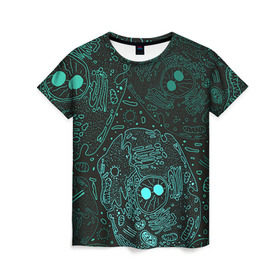 Женская футболка 3D с принтом Клетки в Кировске, 100% полиэфир ( синтетическое хлопкоподобное полотно) | прямой крой, круглый вырез горловины, длина до линии бедер | doctor | биология | врач | деление | доктор | клетки | медик | медицина