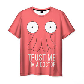 Мужская футболка 3D с принтом Доктор в Кировске, 100% полиэфир | прямой крой, круглый вырез горловины, длина до линии бедер | doctor | futurama | trust me | верь мне | врач | доктор | зойдберг | медик | медицина | футурама