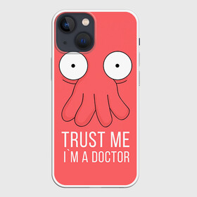Чехол для iPhone 13 mini с принтом Доктор в Кировске,  |  | doctor | futurama | trust me | верь мне | врач | доктор | зойдберг | медик | медицина | футурама