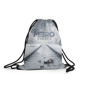 Рюкзак-мешок 3D с принтом METRO: Exodus в Кировске, 100% полиэстер | плотность ткани — 200 г/м2, размер — 35 х 45 см; лямки — толстые шнурки, застежка на шнуровке, без карманов и подкладки | horror | metro | metro 2033 | redux | игра | метро | хоррор
