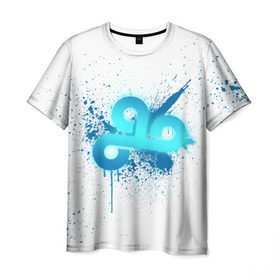 Мужская футболка 3D с принтом cs:go - Cloud9 (White collection) в Кировске, 100% полиэфир | прямой крой, круглый вырез горловины, длина до линии бедер | 0x000000123 | cloud9 | cs go | white | кс го
